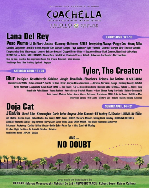 Official Coachella lineup for 2024.